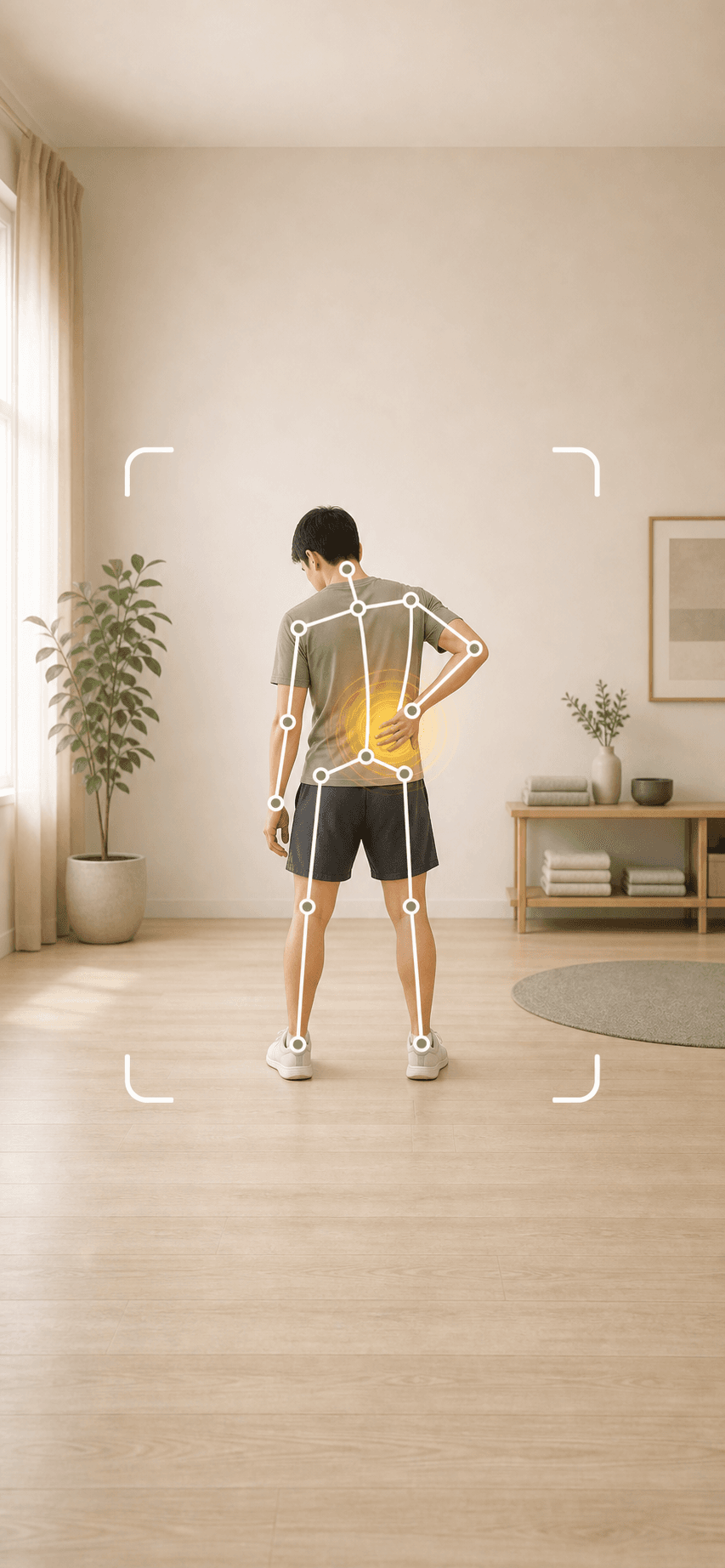 Person using Mended AI for a guided movement check